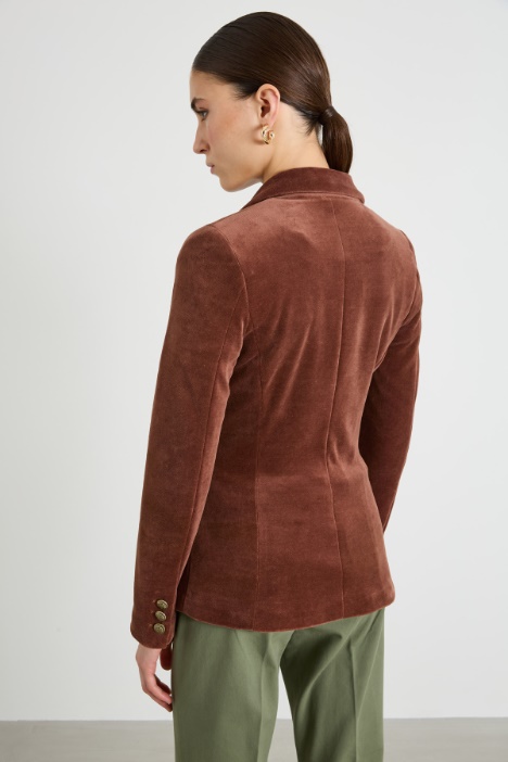 Blazer in jersey di ciniglia