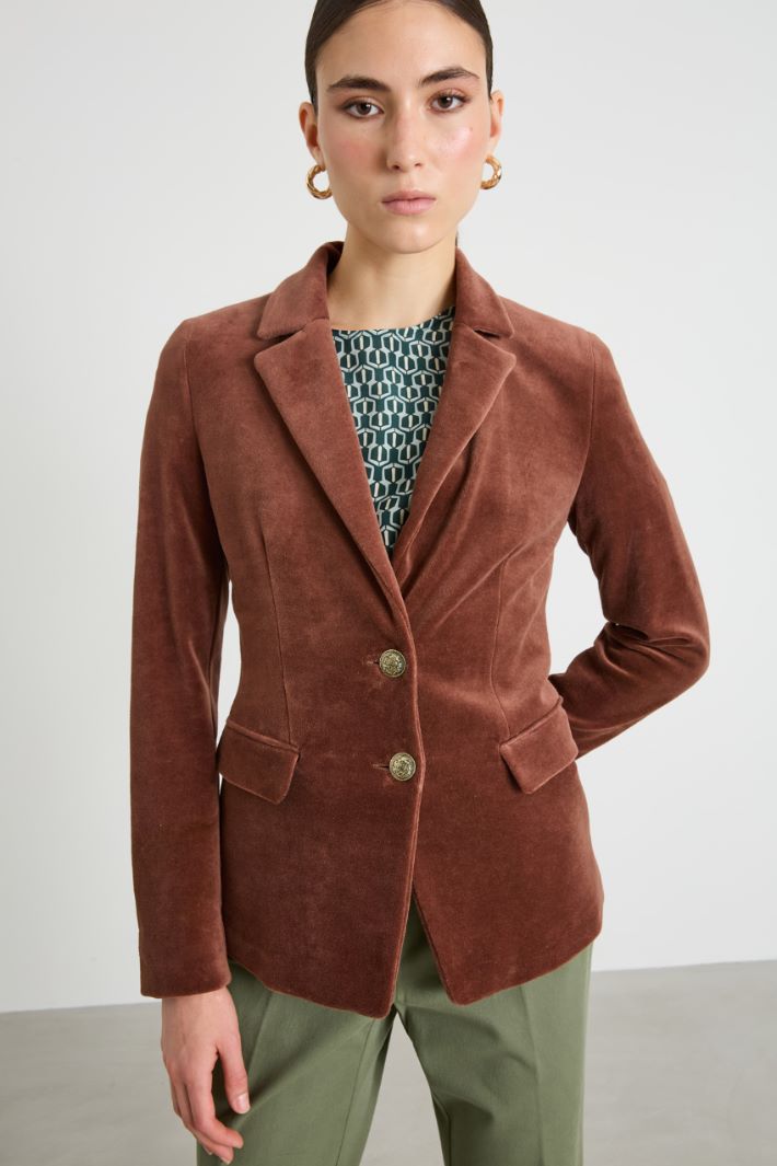 Blazer in jersey di ciniglia