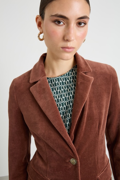 Blazer in jersey di ciniglia