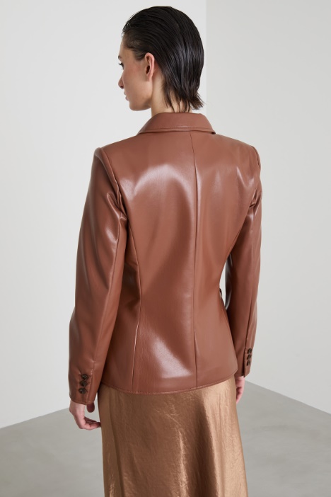 Blazer monopetto in similpelle