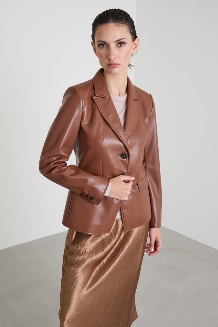 Blazer monopetto in similpelle Intrend
