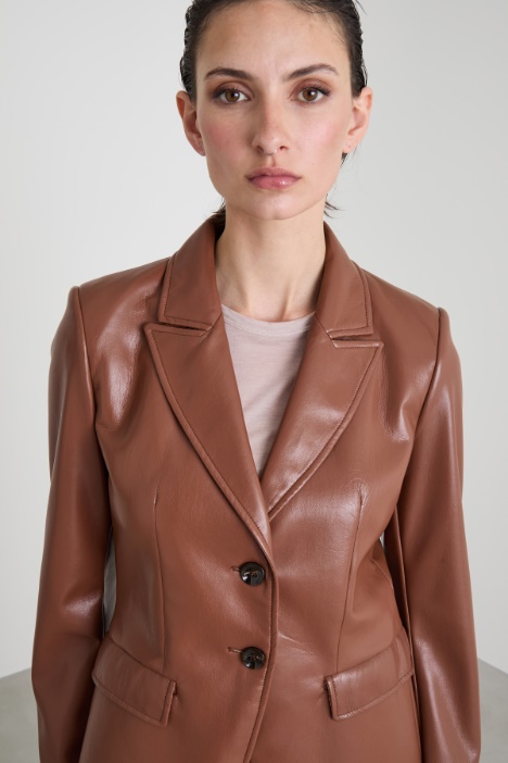 Blazer monopetto in similpelle