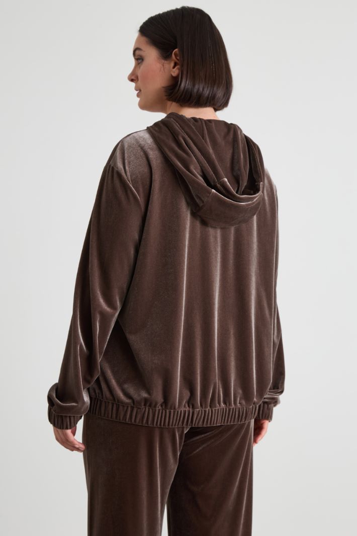 Felpa in ciniglia stretch