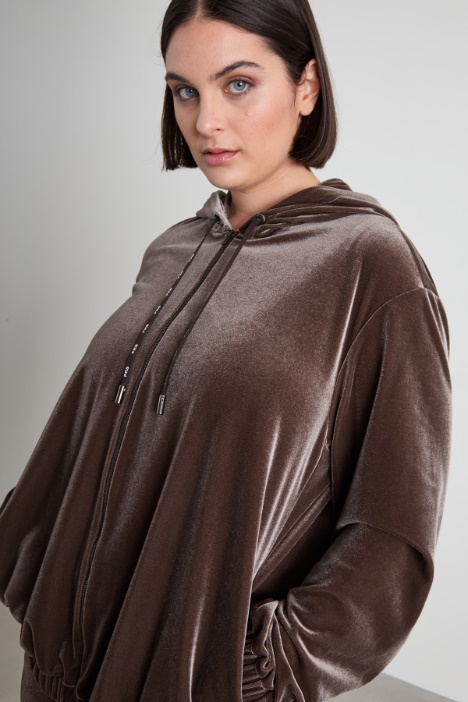 Felpa in ciniglia stretch