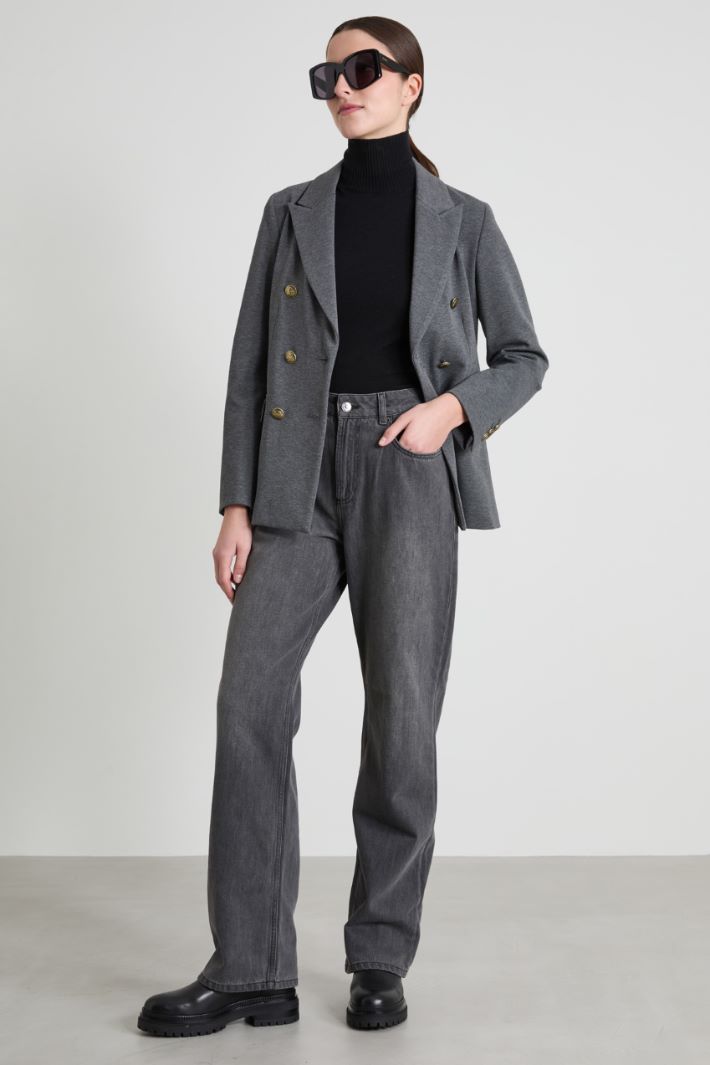 Double-breasted jersey blazer Intrend - 3
