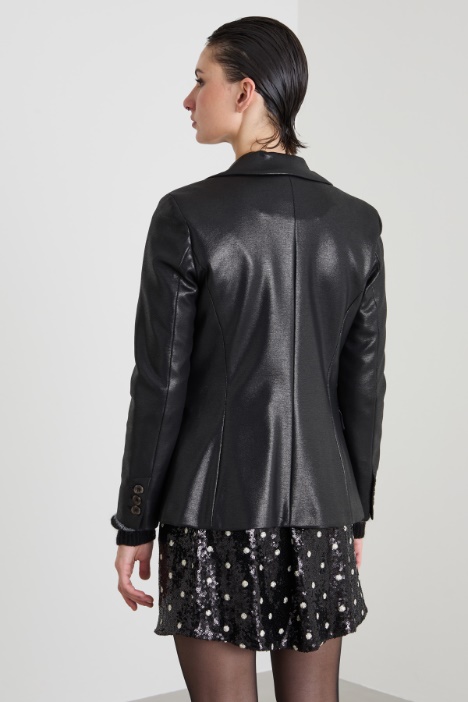 Blazer in jersey lamé