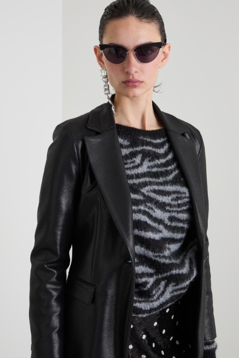 Blazer in jersey lamé