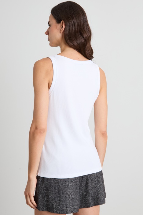 Canotta a costine in cotone