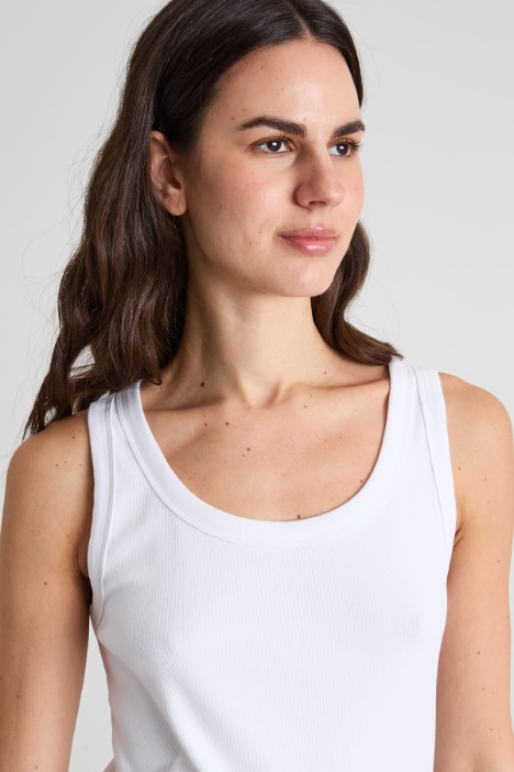 Canotta a costine in cotone