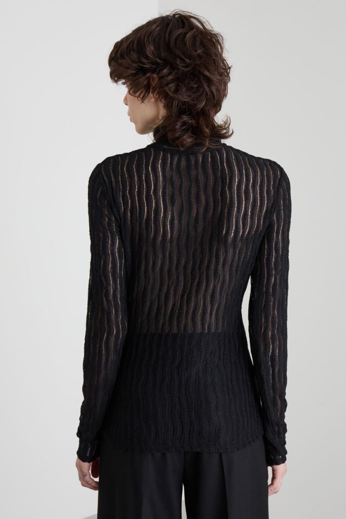 Lace mock polo-neck sweater Intrend - 2