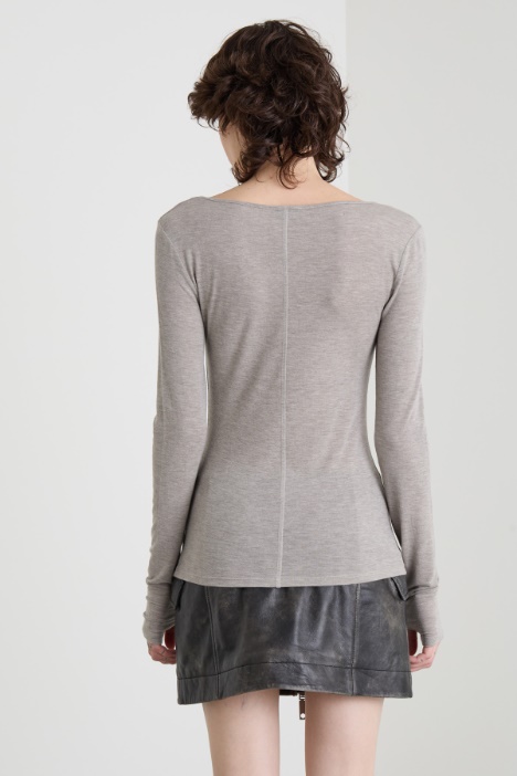 Maglia in jersey di misto lana