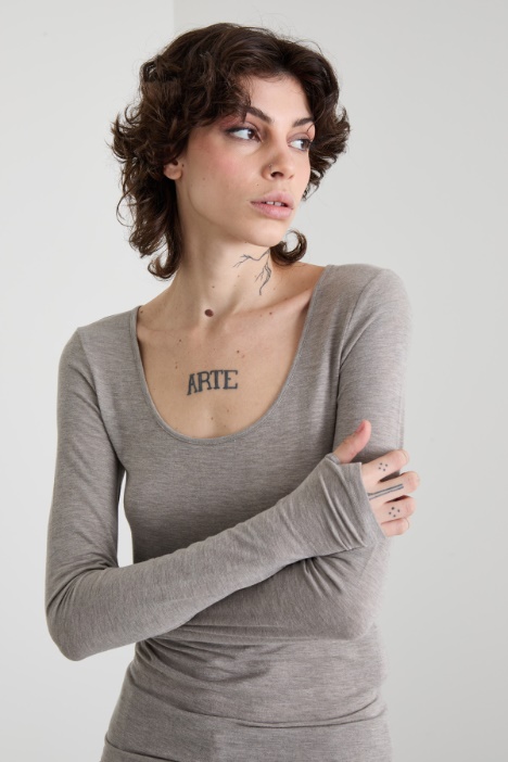 Maglia in jersey di misto lana