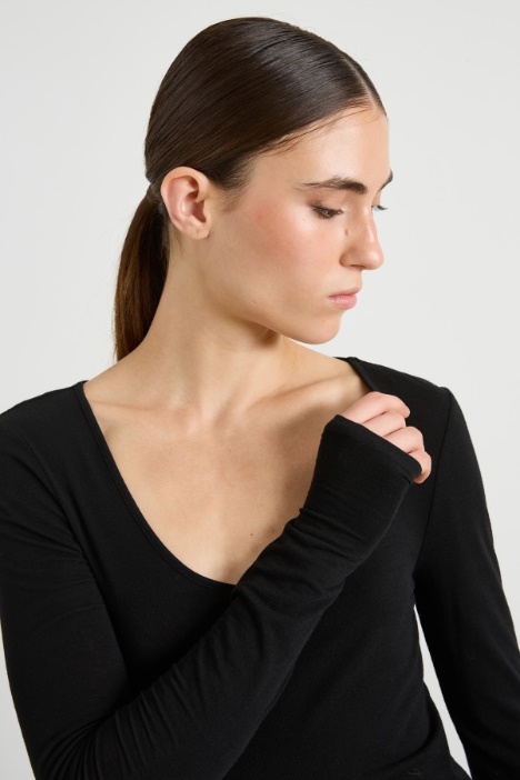 Maglia in jersey di misto lana