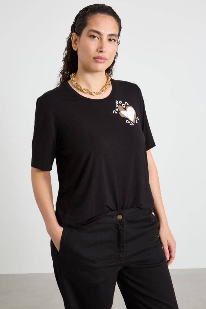 T-shirt in jersey di viscosa Intrend