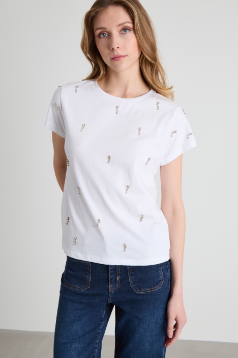 T-shirt con cristalli Intrend