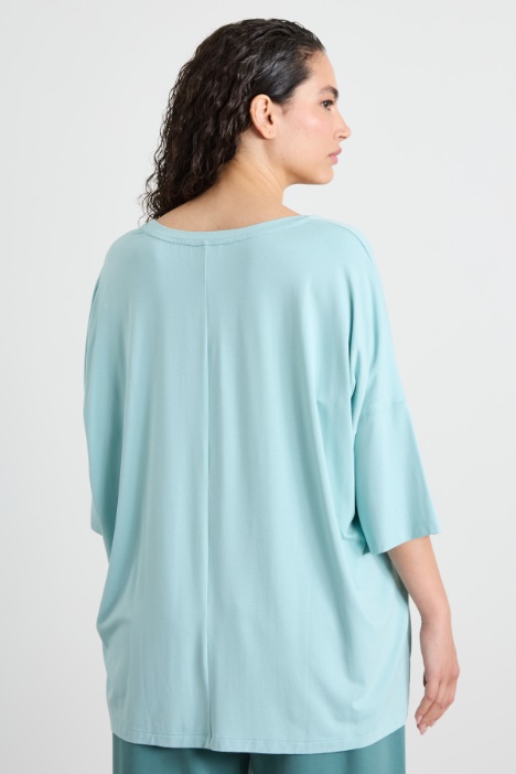 T-shirt in jersey di viscosa stretch