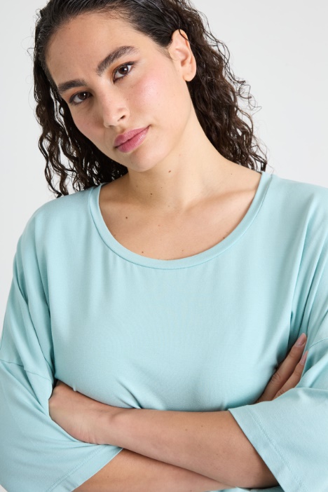 T-shirt in jersey di viscosa stretch