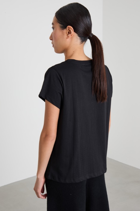 T-shirt in jersey con strass