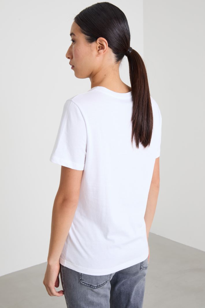 T-shirt con stampa e ricamo Intrend - 2