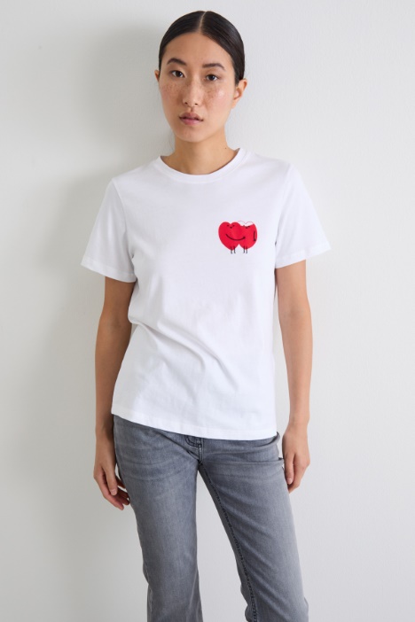 T-shirt con stampa e ricamo Intrend