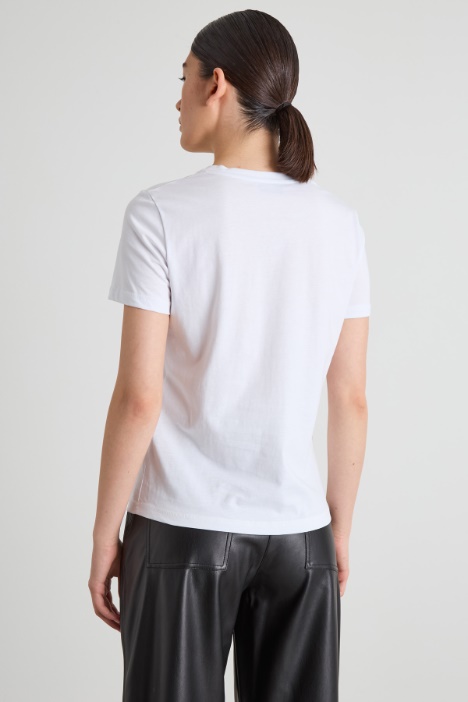 T-shirt con stampa e ricamo