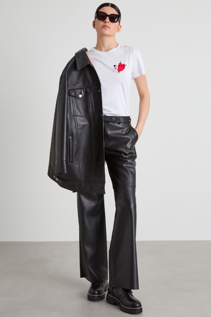 T-shirt con stampa e ricamo Intrend - 3