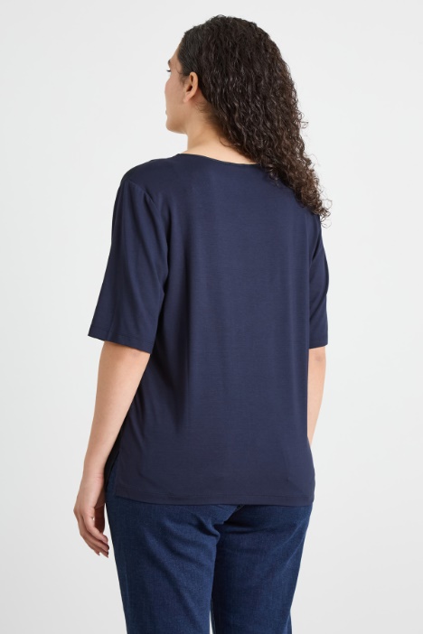 T-shirt in crépe e jersey