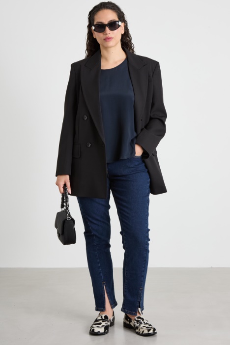 T-shirt in crepe and jersey Intrend