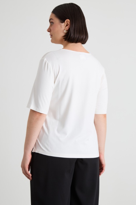 T-shirt in crépe e jersey