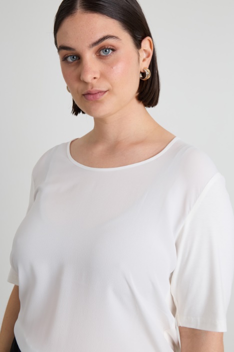 T-shirt in crépe e jersey