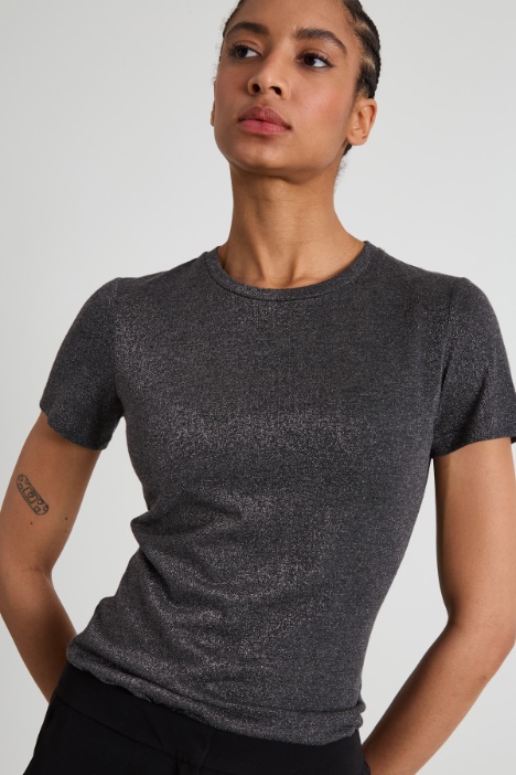 T-shirt slim lamè Intrend