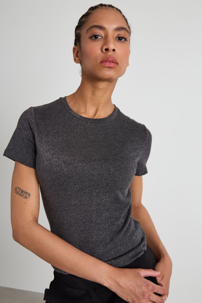 T-shirt slim lamè Intrend - 4