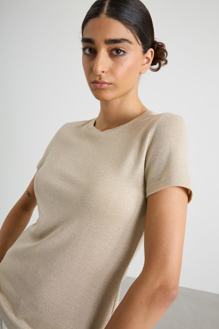 T-shirt slim lamè Intrend - 4