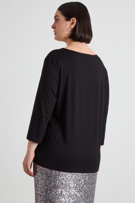 T-shirt in jersey e raso