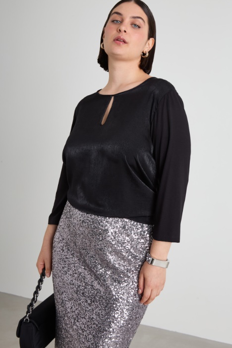 Jersey and satin T-shirt Intrend