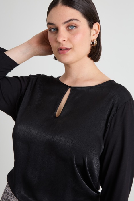 T-shirt in jersey e raso