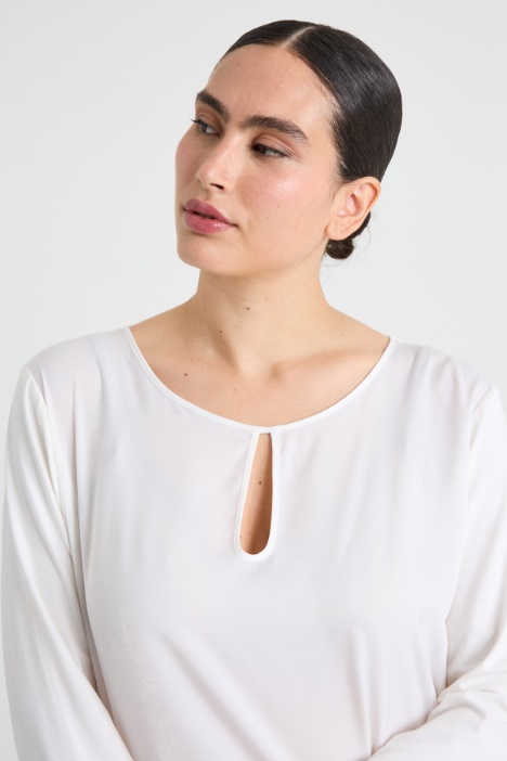 T-shirt in jersey e raso