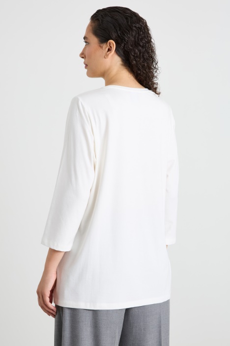 T-shirt in jersey di cotone stretch