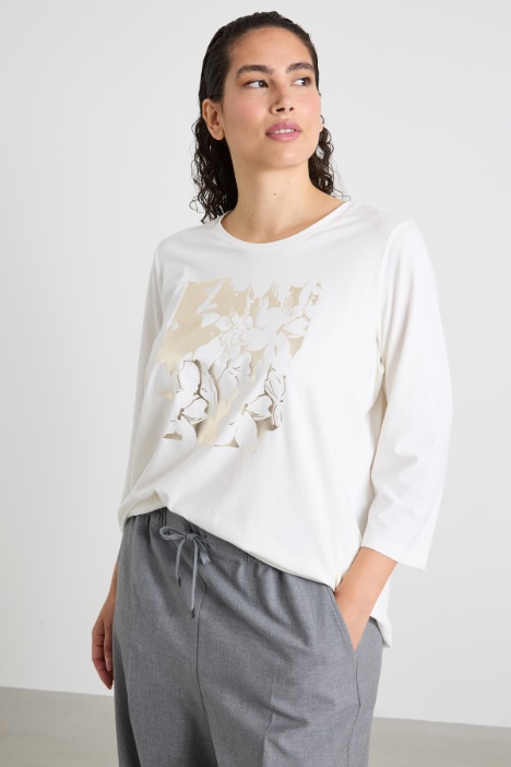 T-shirt in jersey di cotone stretch Intrend