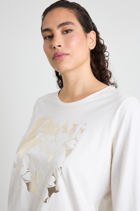 T-shirt in jersey di cotone stretch