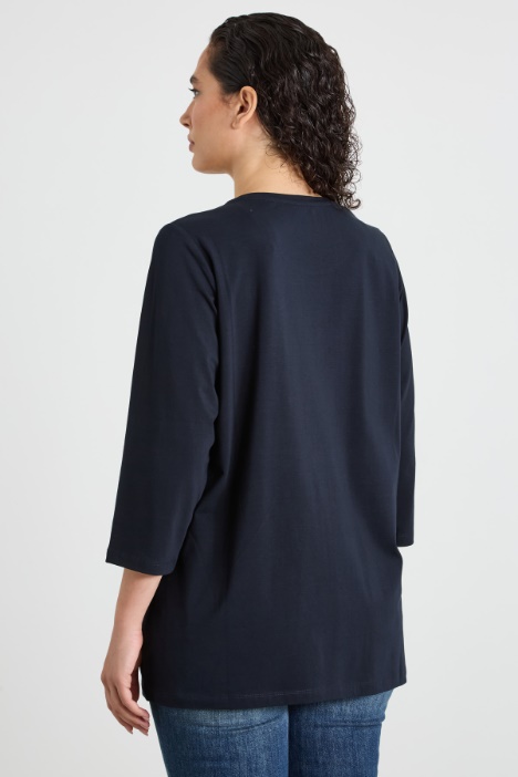 T-shirt in jersey di cotone stretch