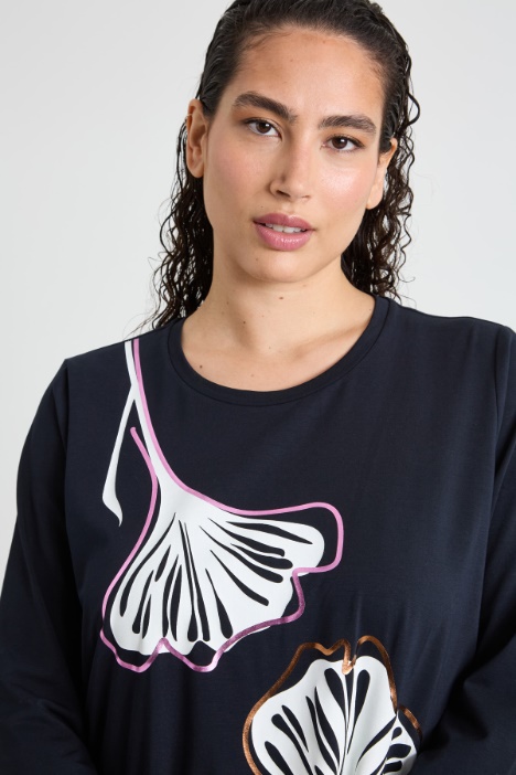 T-shirt in jersey di cotone stretch