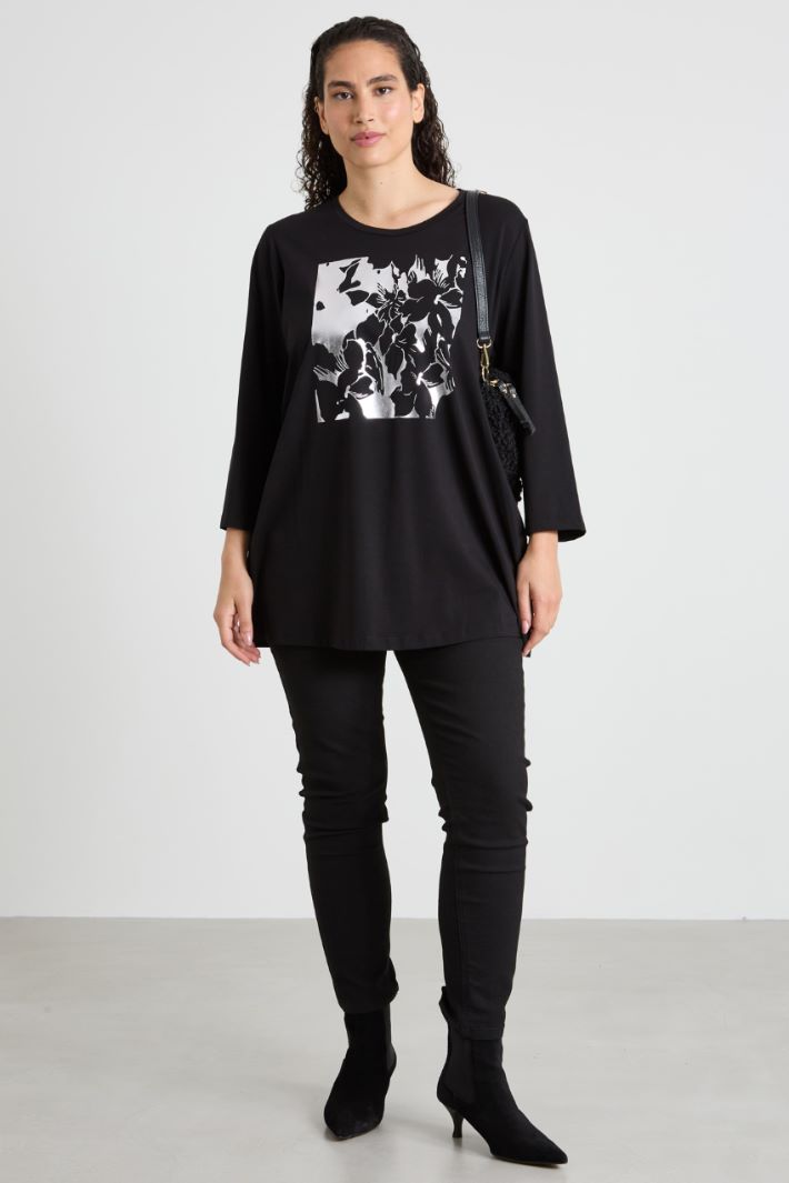 T-shirt in jersey di cotone stretch Intrend - 3