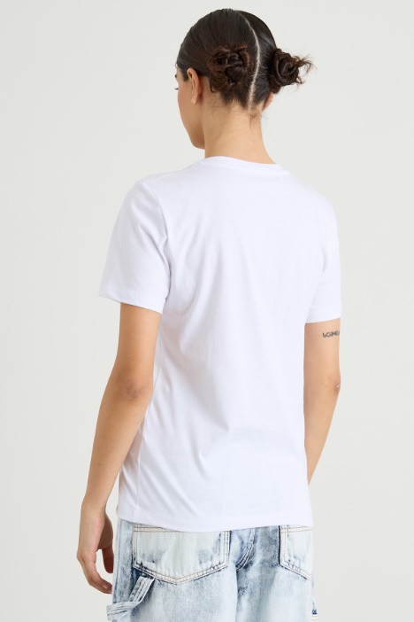 T-shirt con stampa e ricamo