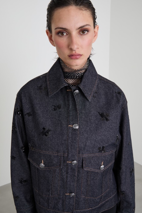 Giacca in jeans con ricami