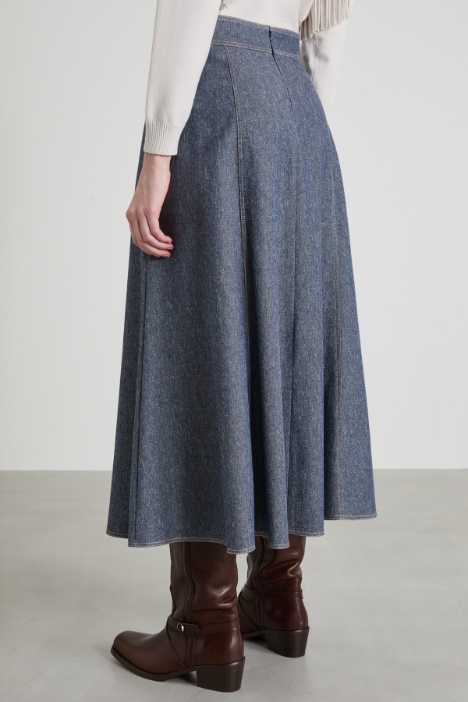 Gonna effetto denim lamè