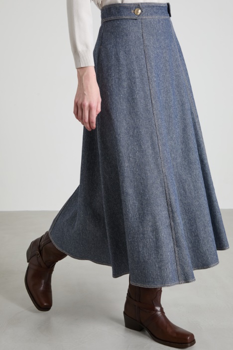 Gonna effetto denim lamè