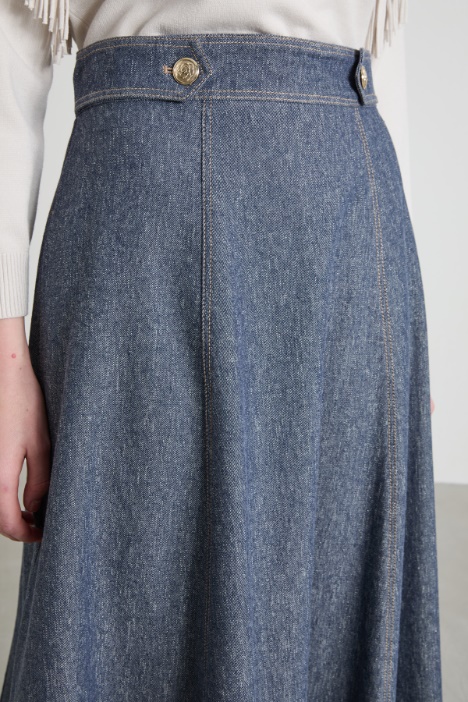 Gonna effetto denim lamè