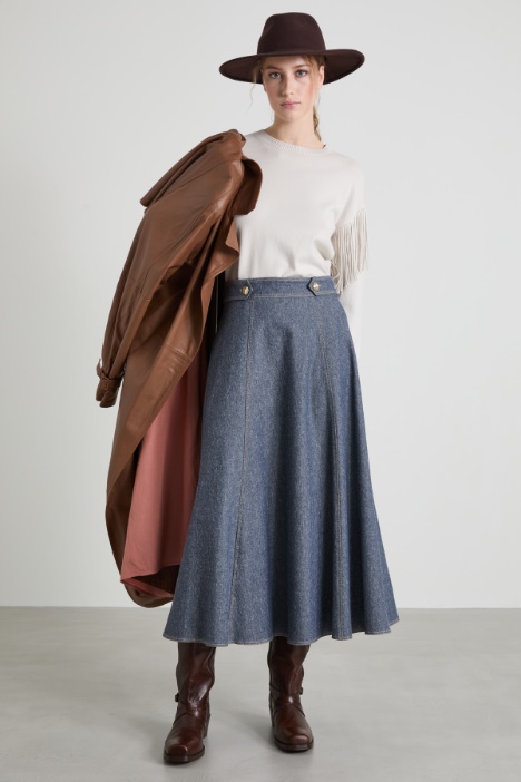 Lamé denim effect skirt Intrend