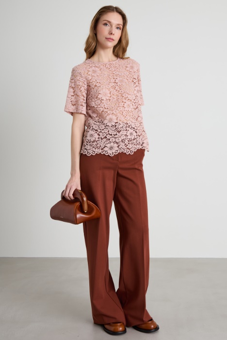 Crew neck lace top Intrend